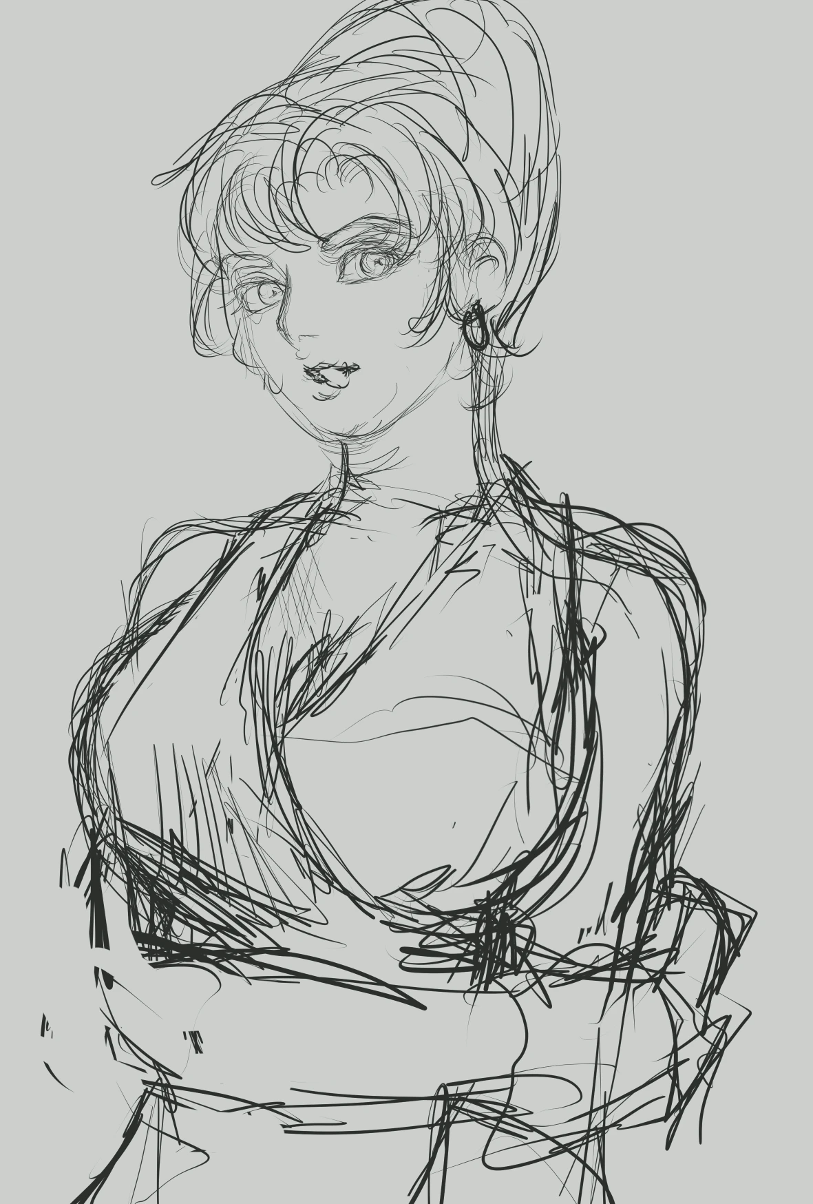 編み髪の女性