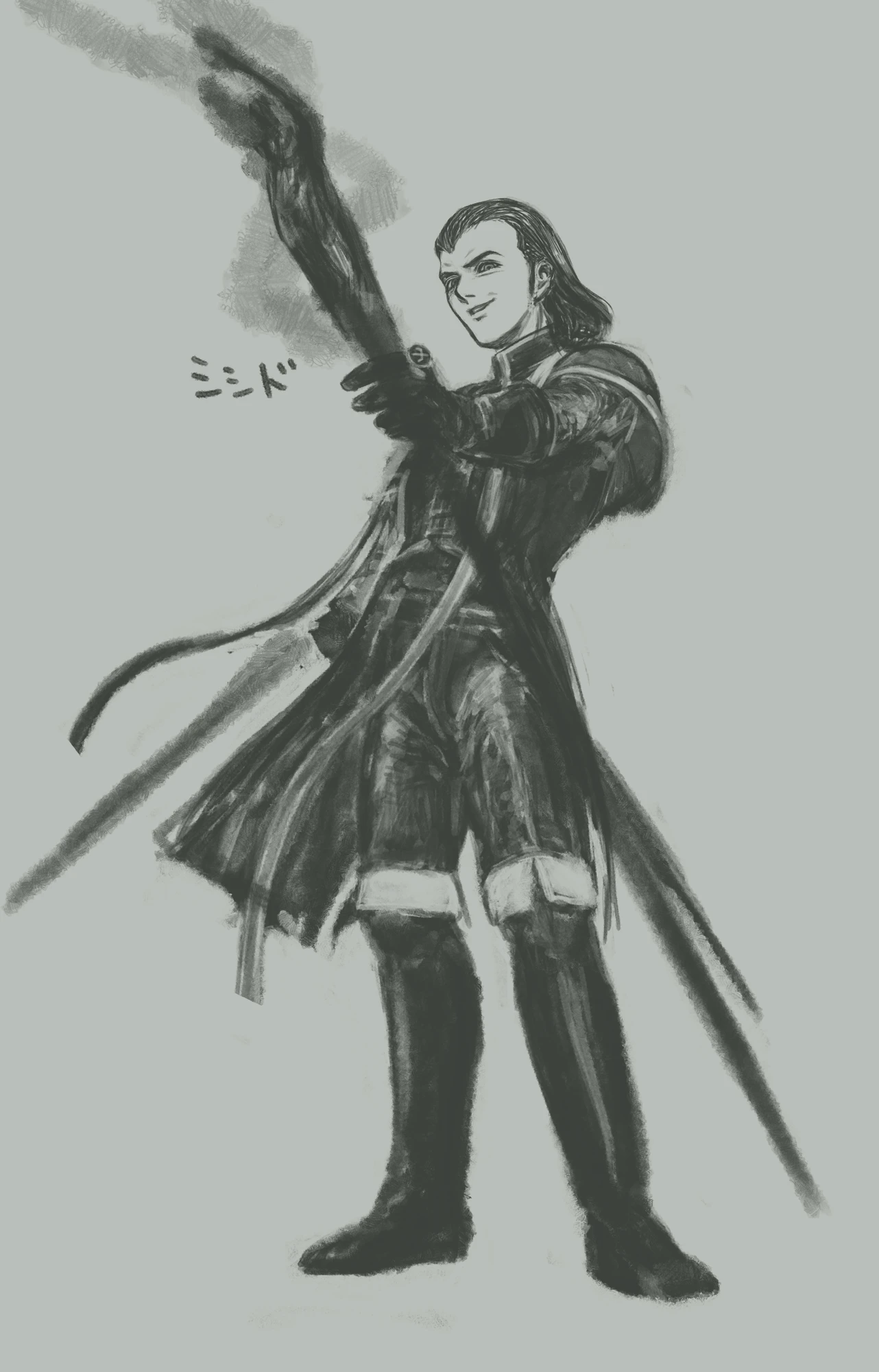 剣を掲げる剣士