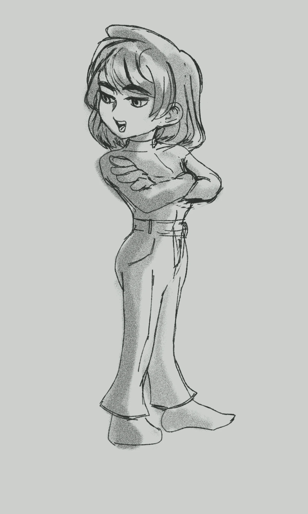 腕組みの少女