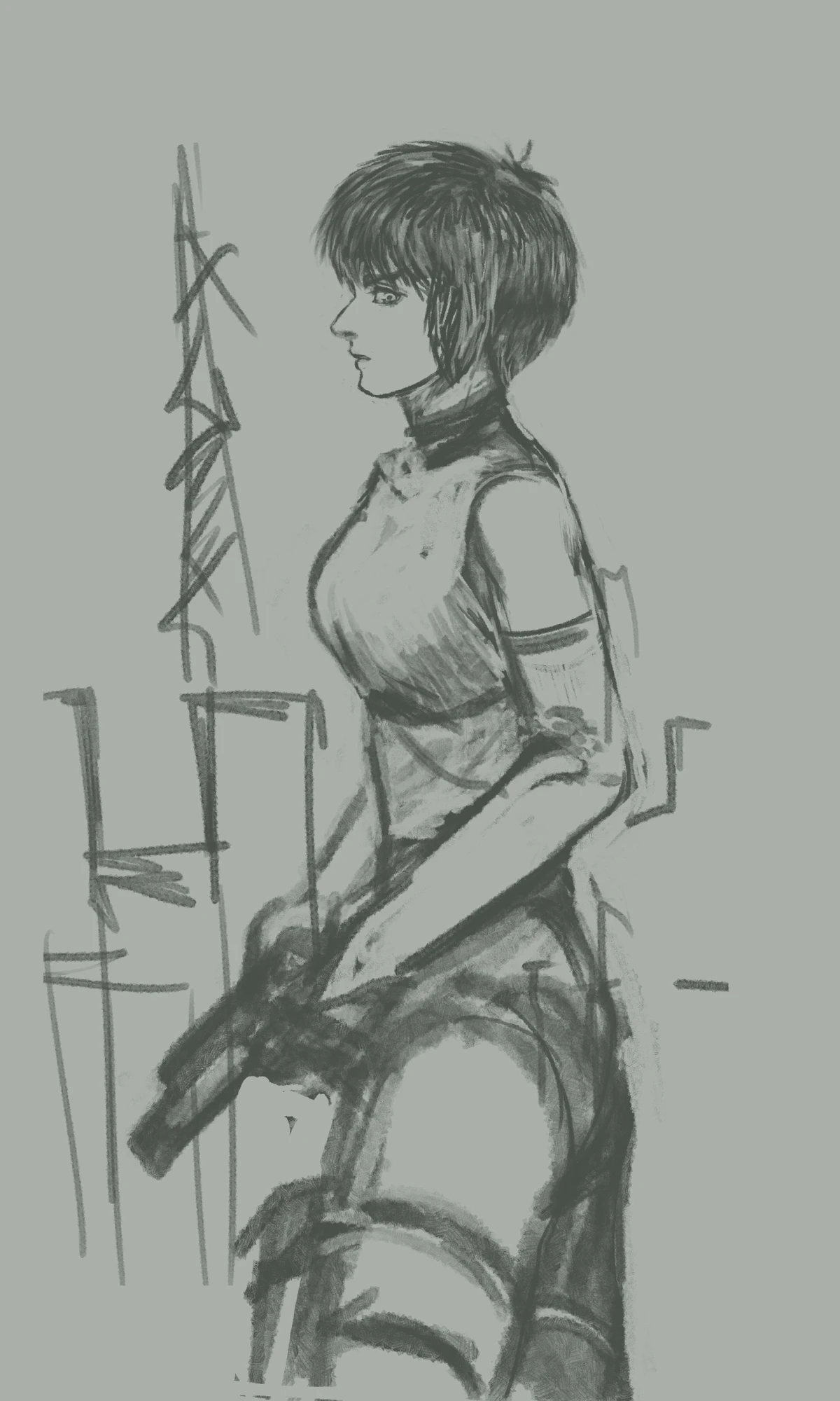 銃を構える少女